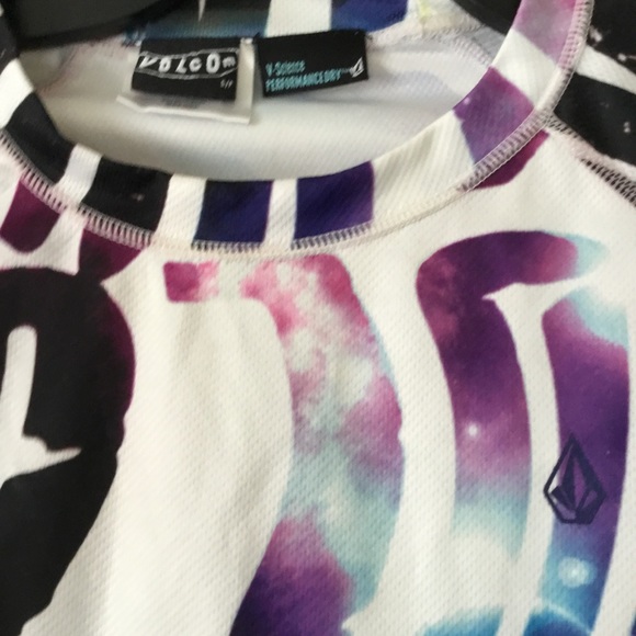 Volcom white multicolor nimbus ski boarding shirt vigor crew-SZ S - Picture 2 of 11